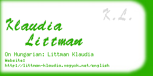 klaudia littman business card
